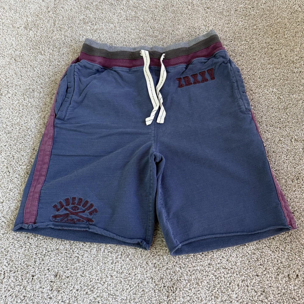 Zanerobe Shorts Mens 30 Blue Sweat French Terry Colorblock Athletic Gym Training